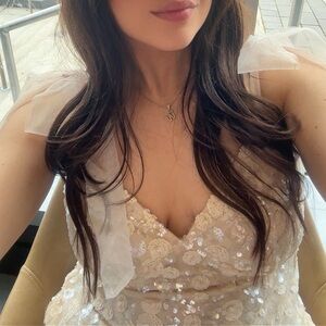 Elegant Cream Sequin Dress